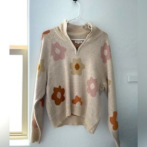Roolee Floral half zip sweater